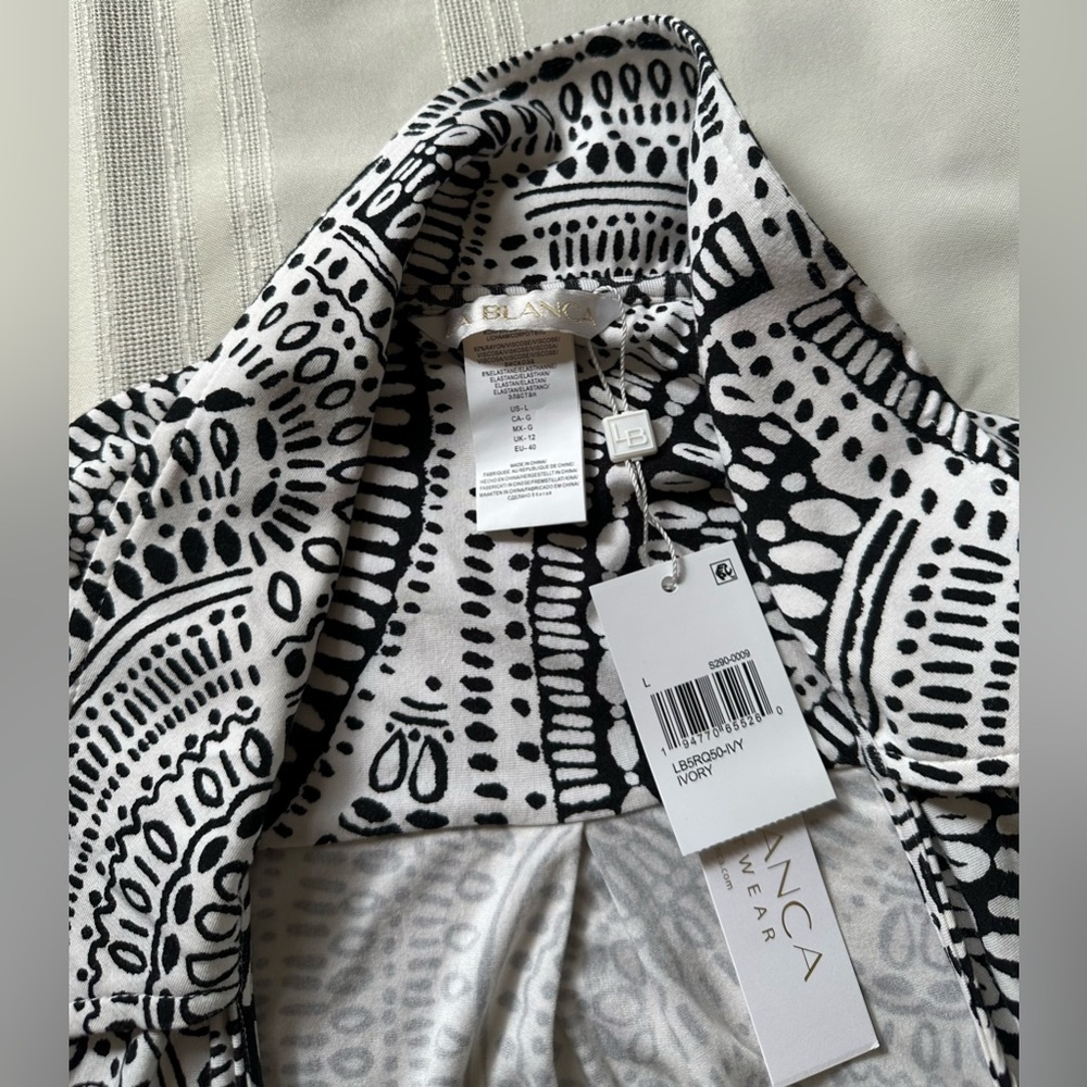 La Blanca Black and White Printed Mini Dress - Picture 12 of 14